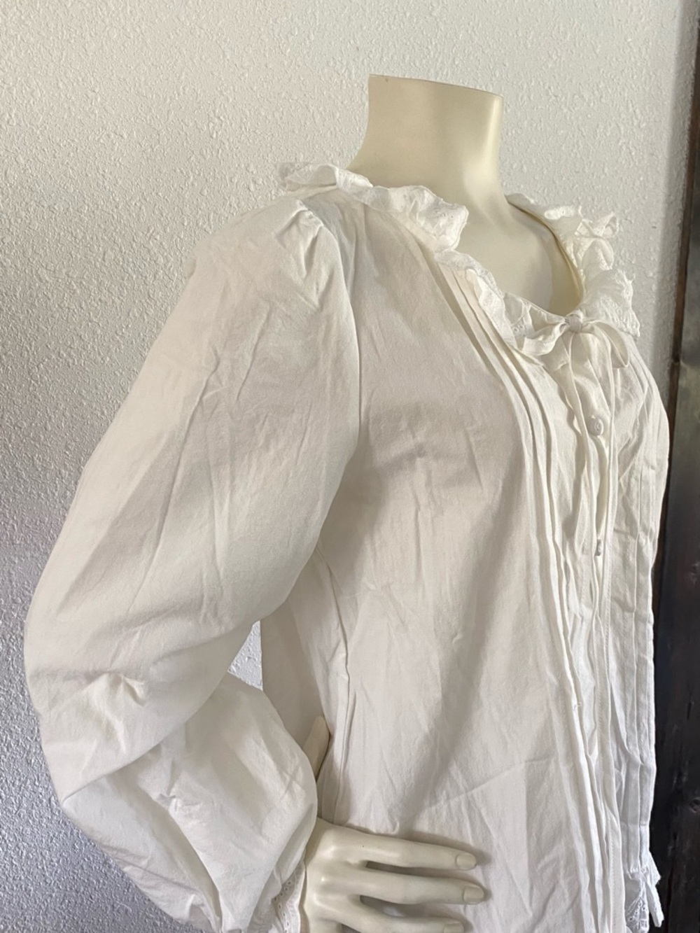 Dazy White Eyelet Tie-Front Blouse - Picture 2 of 5